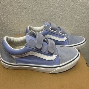 Vans Kids Velcro Skate Sneakers with White Stripe